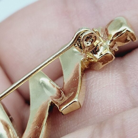 Vintage Monet Pave Crystals Christmas Tree Brooch Gold Tone Timeless Jewelry EUC - Picture 6 of 6